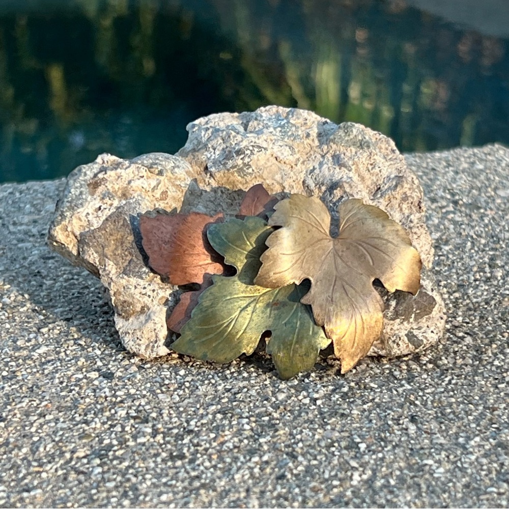 Vintage Triple Leaf Brooch